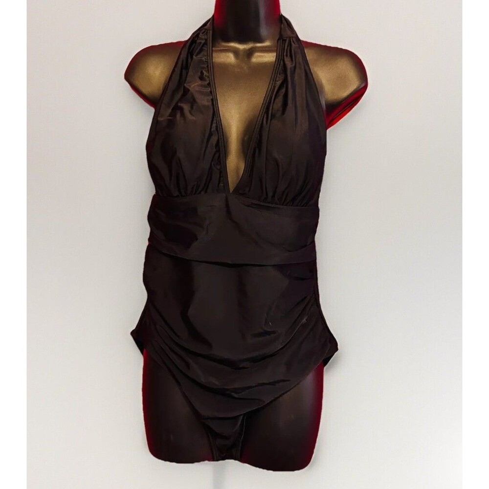 #8620 CUPSHE WOMENS BLACK ONE PIECE BATHING SUIT SIZE L